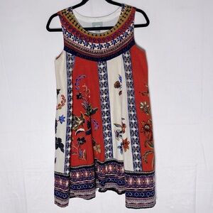 Anthropologie Maeve Cirque Swing Dress S Twee Boho Cottagecore Cotton Flax